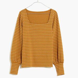 Madewell Yellow Floral Jacquard Square-Neck Top